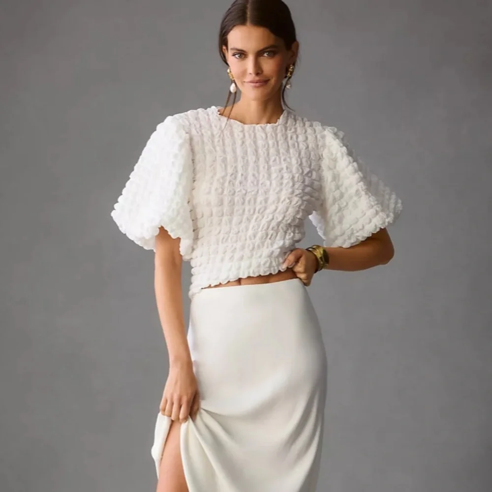 Anthropogie Eri + Ali Textured Puff-Sleeve Top - Picture 10 of 10